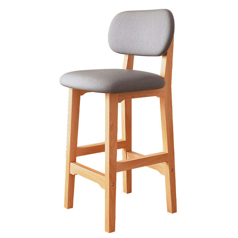 Japanese Wood PU Leather Bar Stool