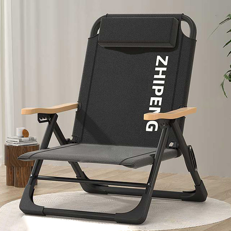 Contemporary Oxford Foldable Camping Chair — Yellow Cushion + Resin Armrest + Memory Headrest