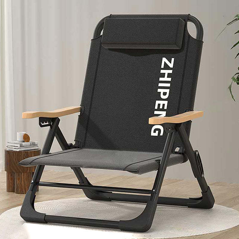 Contemporary Oxford Foldable Camping Chair — Yellow Cushion + Resin Armrest + Memory Headrest