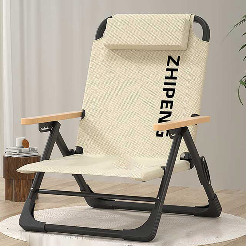 Contemporary Oxford Foldable Camping Chair — Black Cushion + Beech Wood Armrest + Memory Headrest