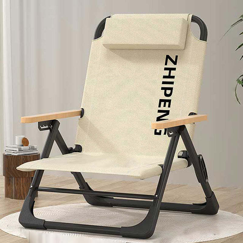 Contemporary Oxford Foldable Camping Chair — Black Cushion + Beech Wood Armrest + Memory Headrest