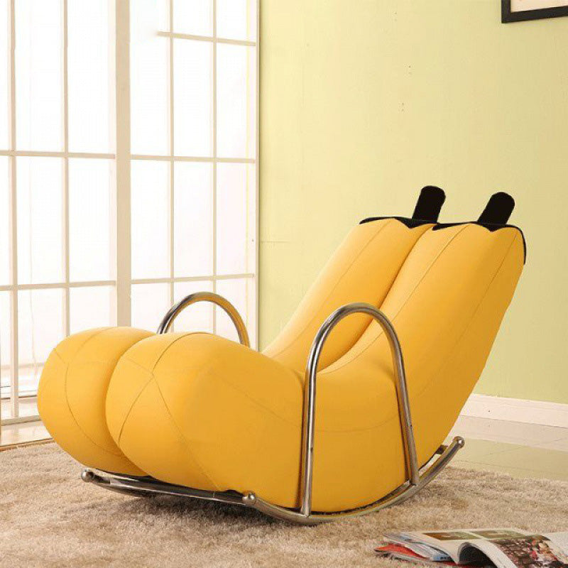 Nordic PU Leather Steel Banana Recliner