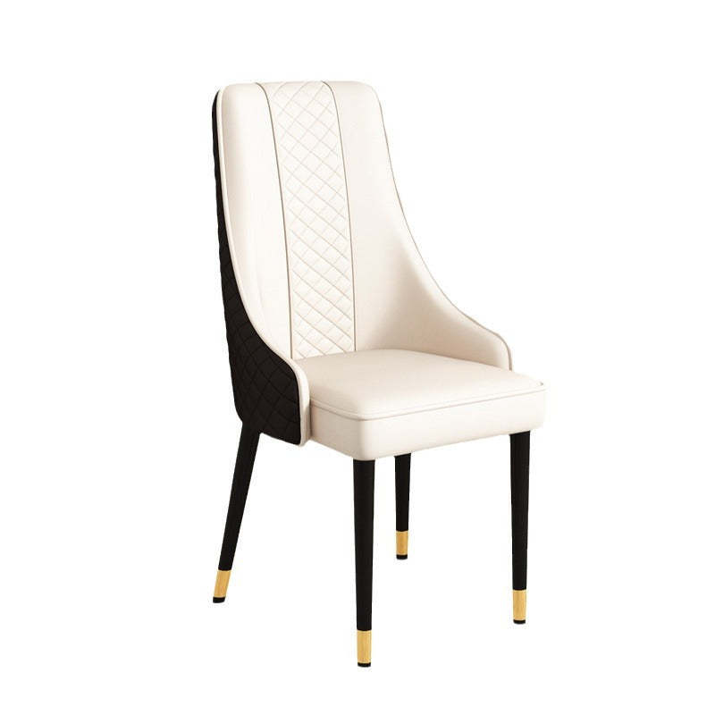 Luxury Curved Leather Steel Dining Chair