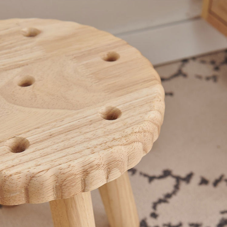 Biscuit Wood Round Low Stool