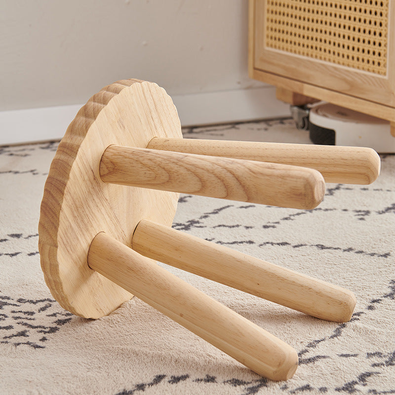 Biscuit Wood Round Low Stool