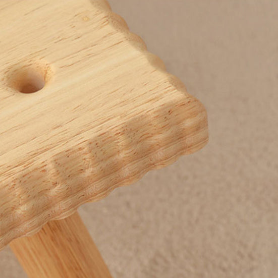 Biscuit Wood Round Low Stool