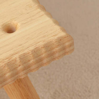 Biscuit Wood Round Low Stool