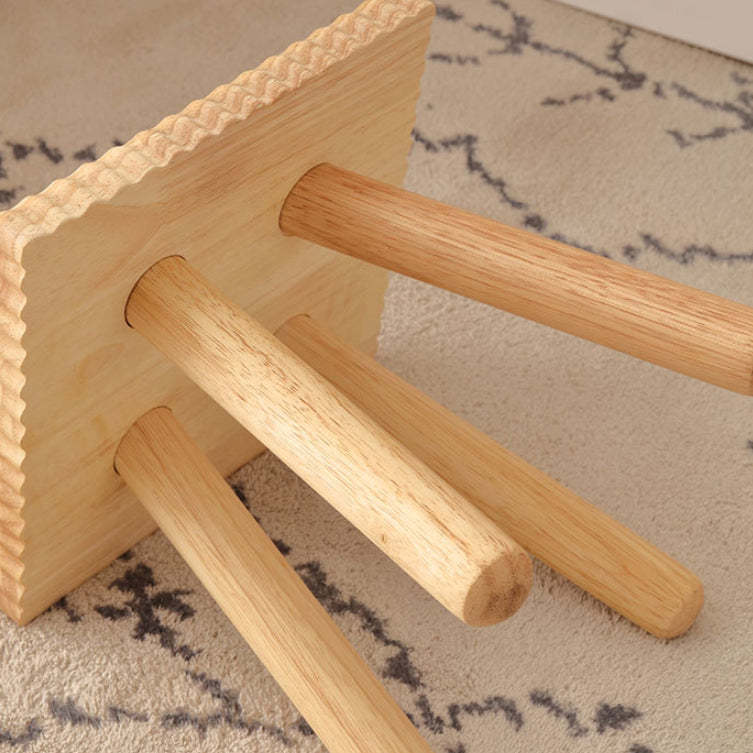 Biscuit Wood Round Low Stool
