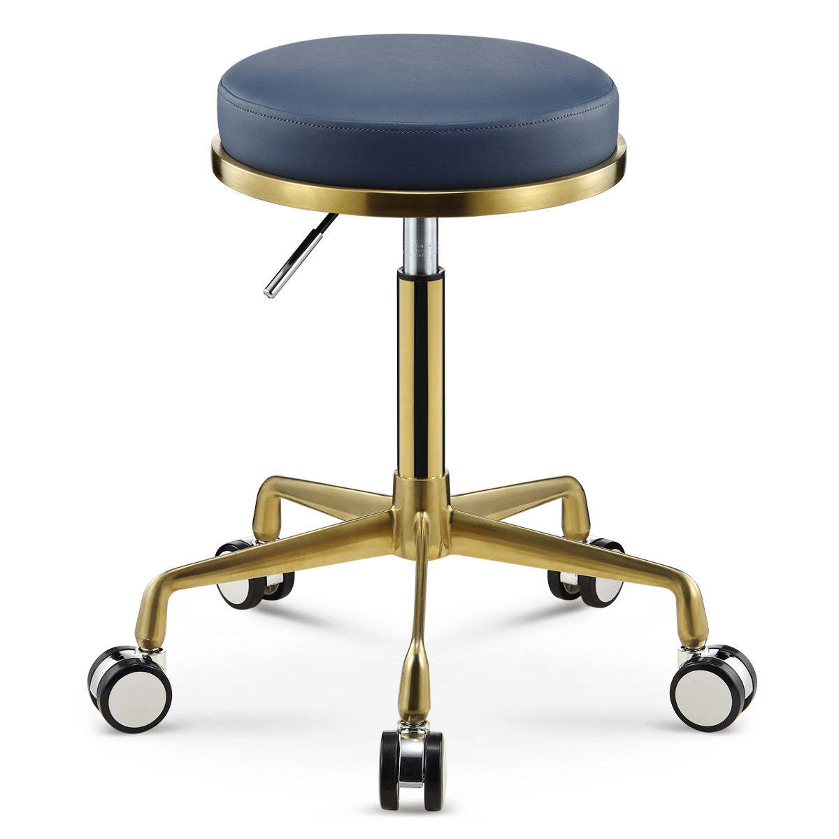 Scandinavian Round Leather Swivel Bar Stool