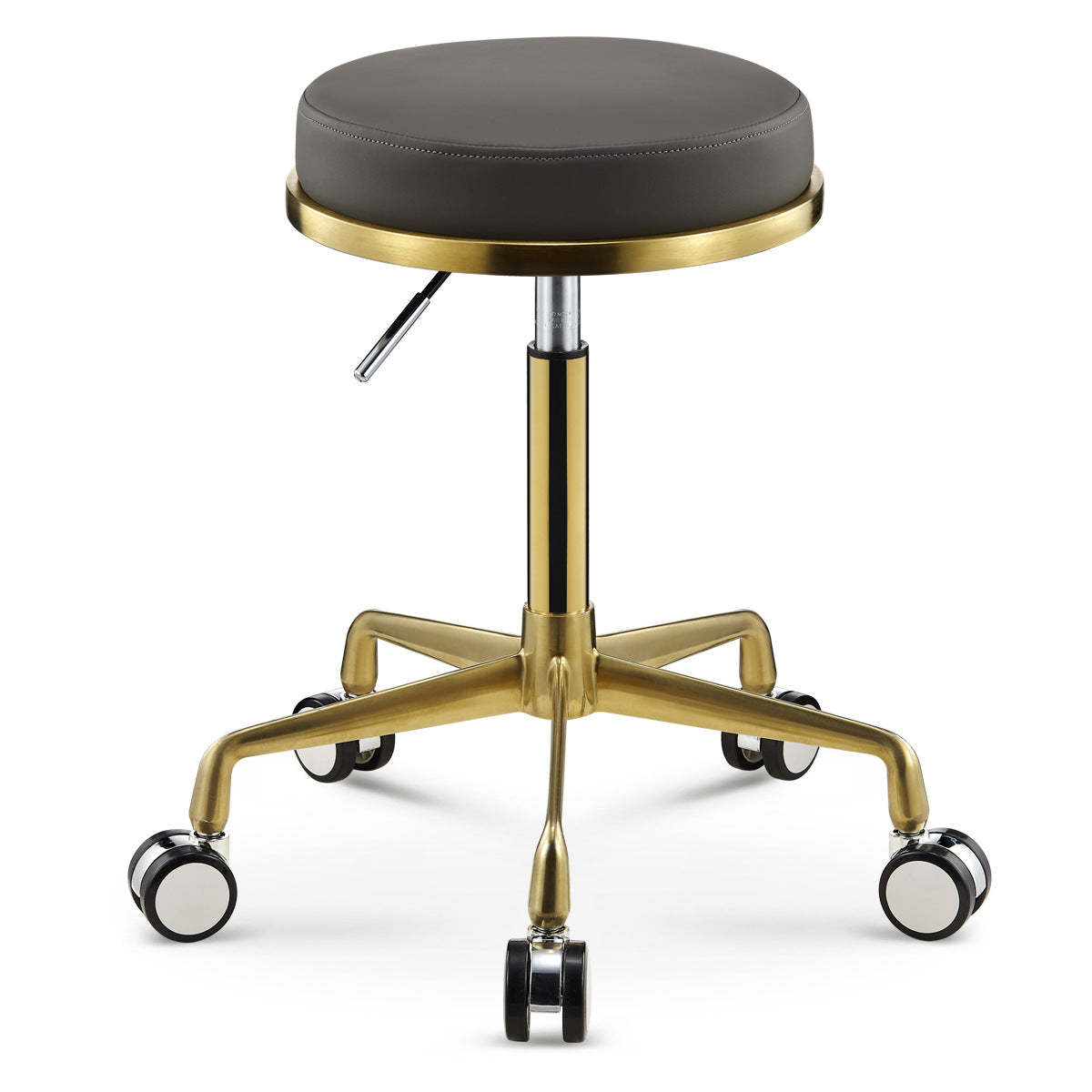 Scandinavian Round Leather Swivel Bar Stool