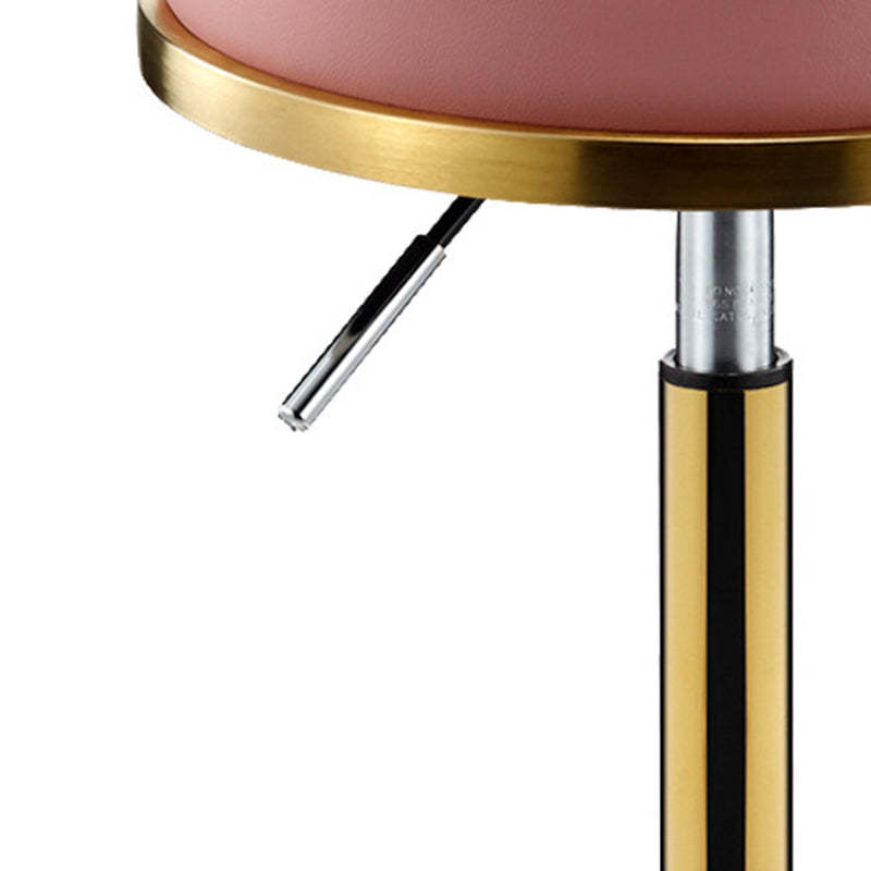 Scandinavian Round Leather Swivel Bar Stool — B - Dark Gray
