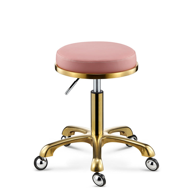 Scandinavian Round Leather Swivel Bar Stool