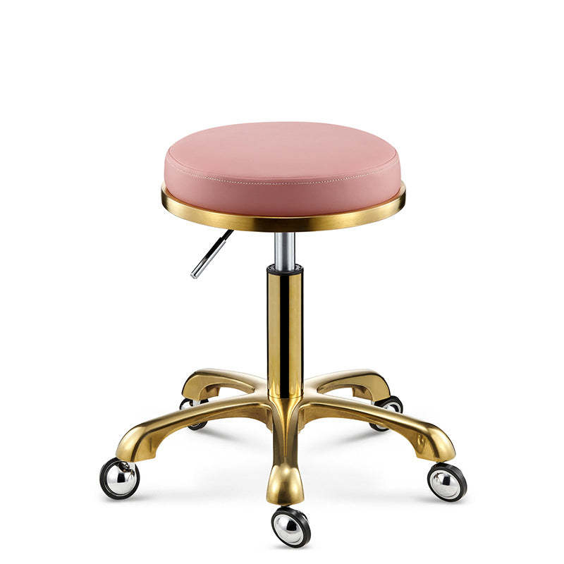 Scandinavian Round Leather Swivel Bar Stool