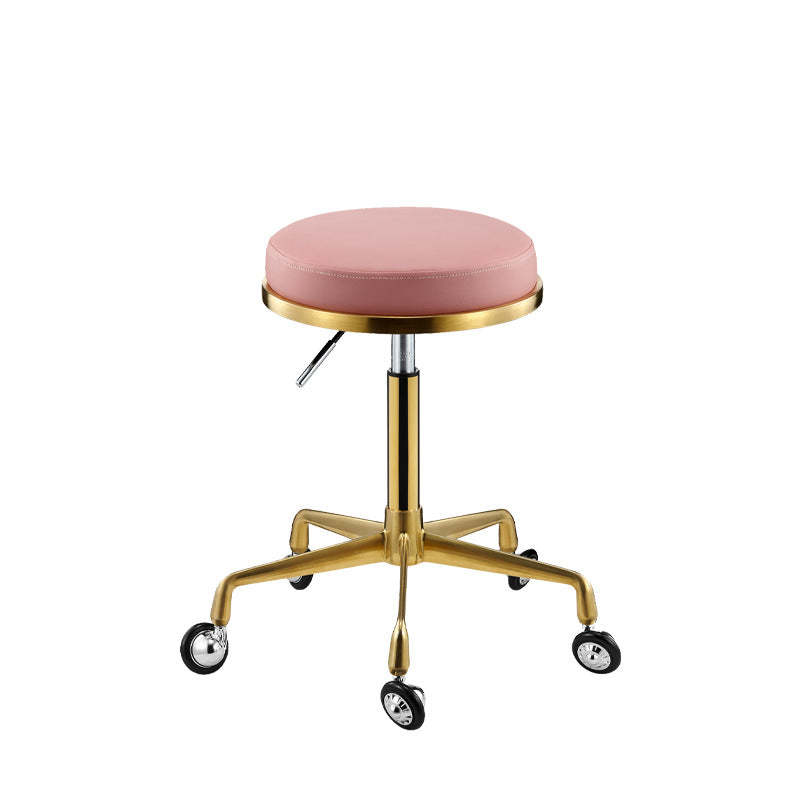Scandinavian Round Leather Swivel Bar Stool