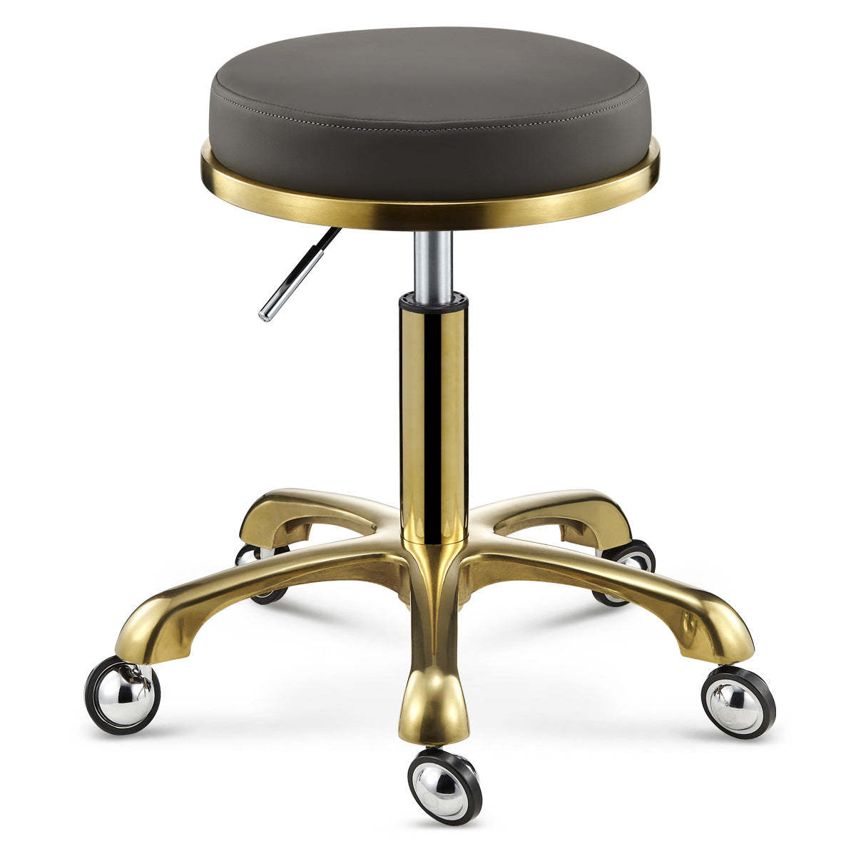 Scandinavian Round Leather Swivel Bar Stool — C - Blue