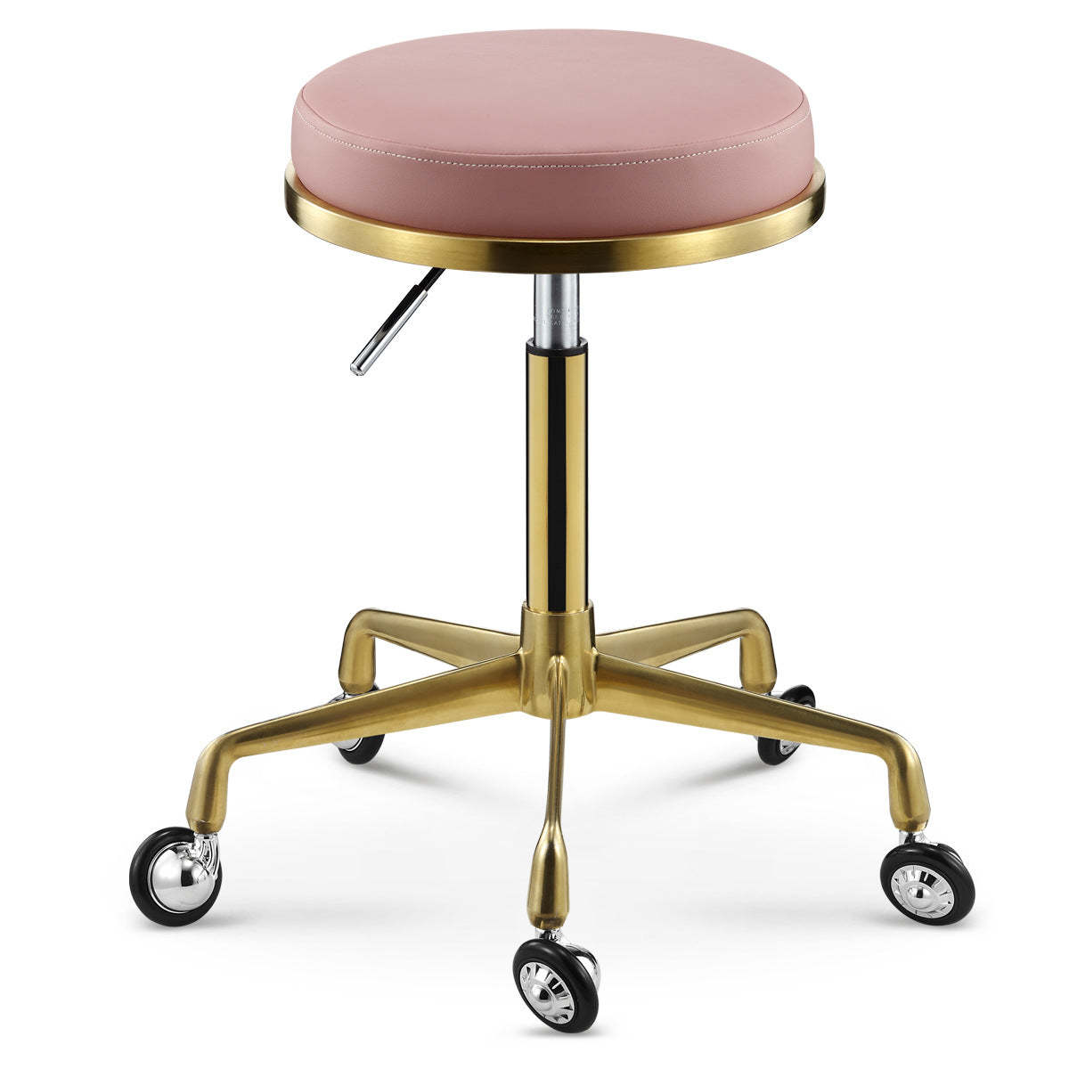 Scandinavian Round Leather Swivel Bar Stool