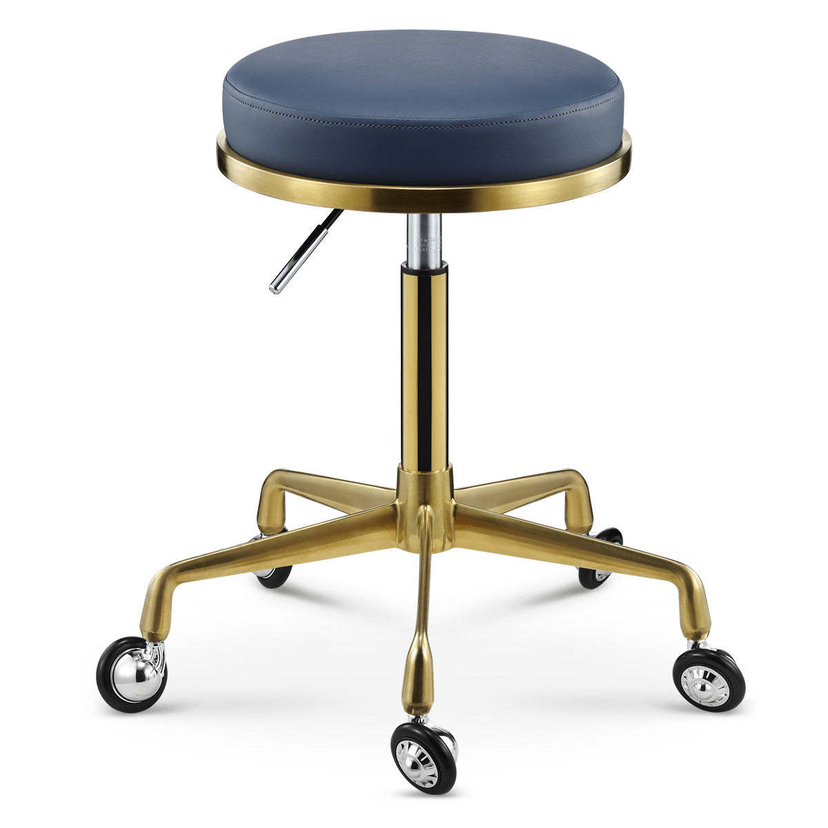 Scandinavian Round Leather Swivel Bar Stool