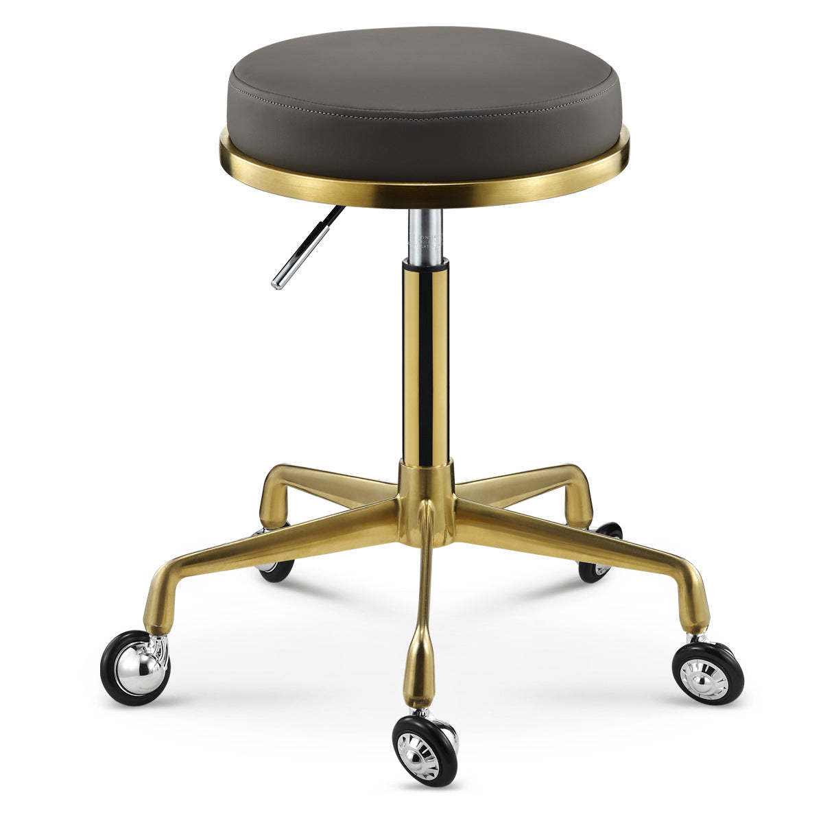 Scandinavian Round Leather Swivel Bar Stool