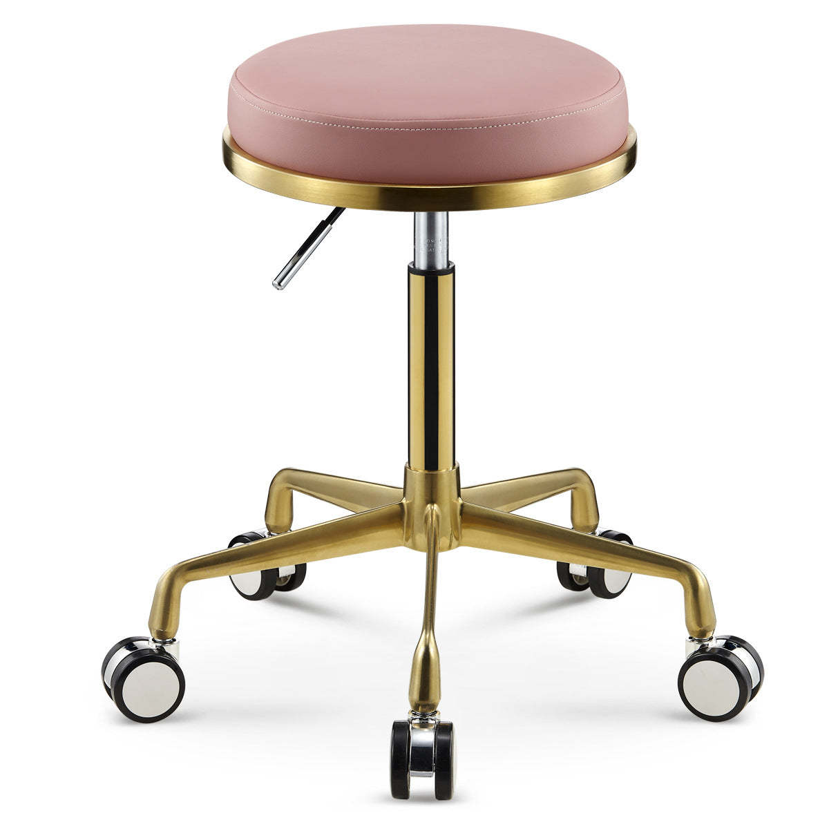 Scandinavian Round Leather Swivel Bar Stool