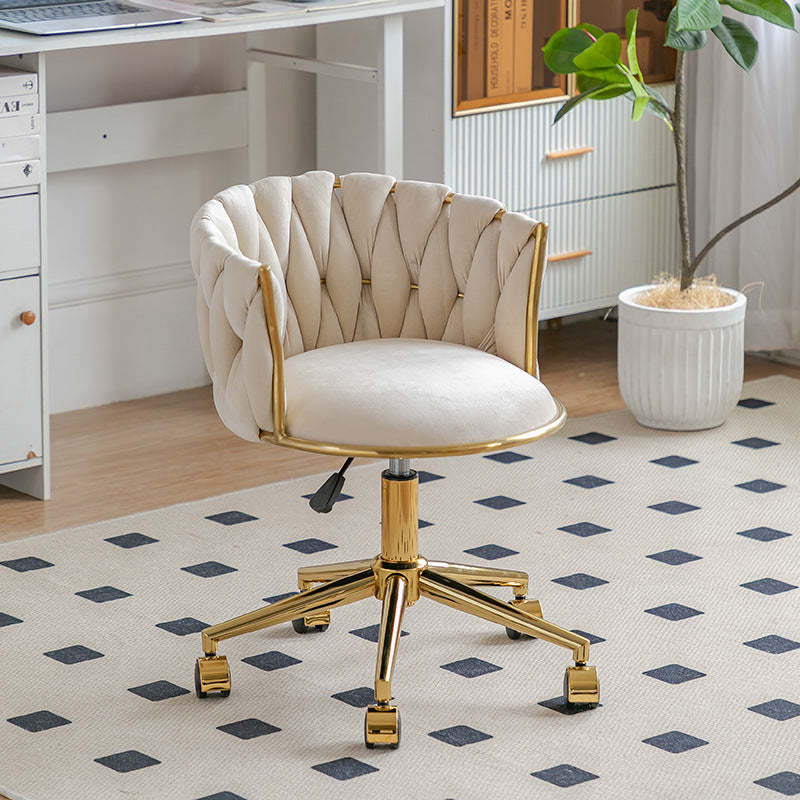 Gray velvet metal vanity round vanity stools - luxury