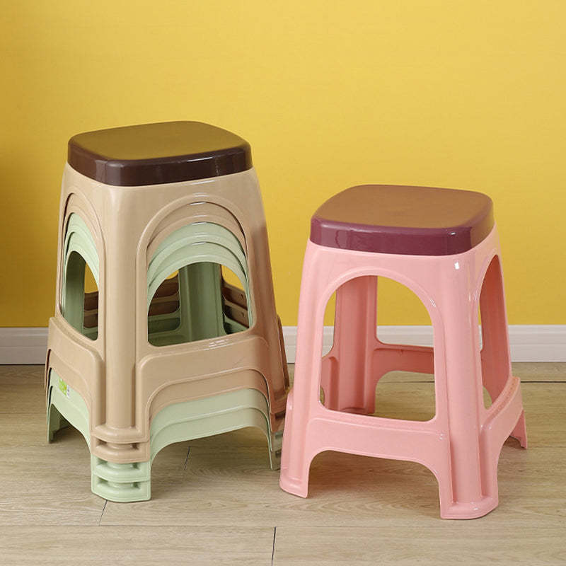 Nordic Plastic Stackable Footrest Chair — Pink
