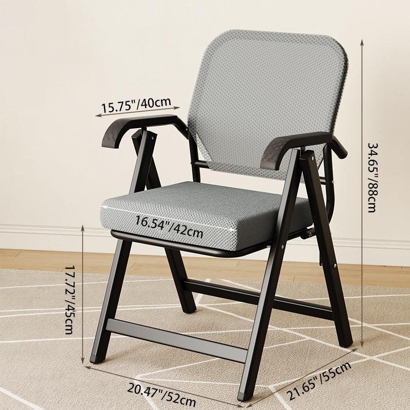 Modern Mesh Upholstered Foldable Desk Chair — Black 3D Breathable Mesh Seat