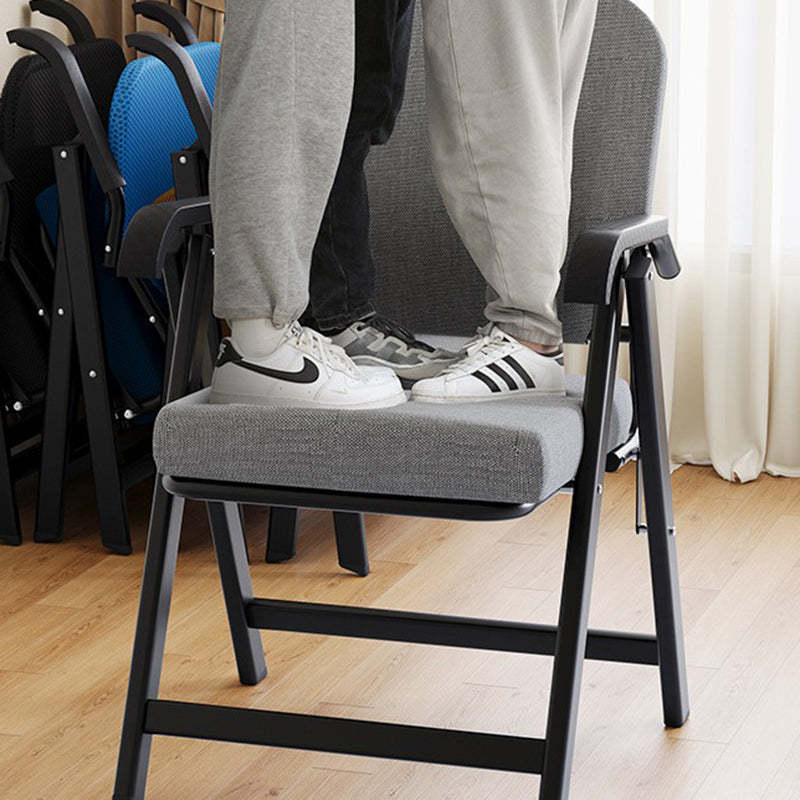 Modern Mesh Upholstered Foldable Desk Chair — Orange 3D Breathable Mesh Seat