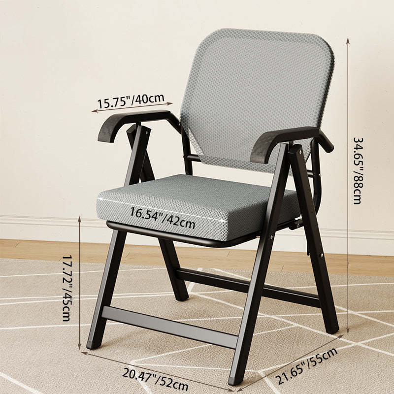 Modern Mesh Upholstered Foldable Desk Chair — Black 3D Breathable Mesh Seat