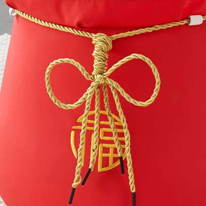 Chinese Round Leather Upholstered Pouf