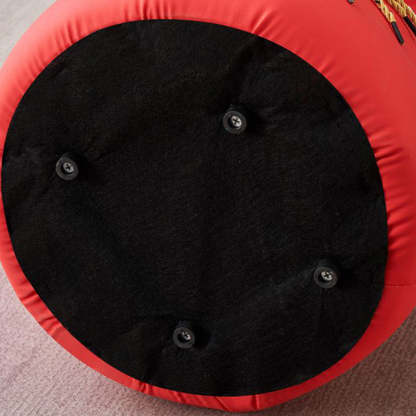 Chinese Round Leather Upholstered Pouf