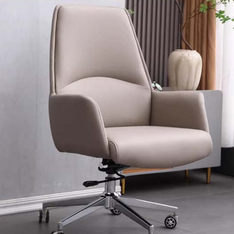 Minimalist Leather Adjustable Swivel Desk Chair