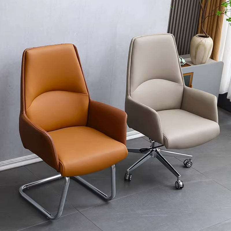 Minimalist Leather Adjustable Swivel Desk Chair