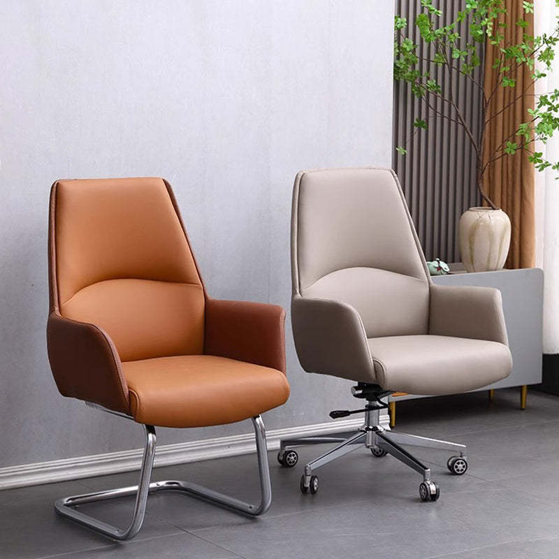 Minimalist Leather Adjustable Swivel Desk Chair