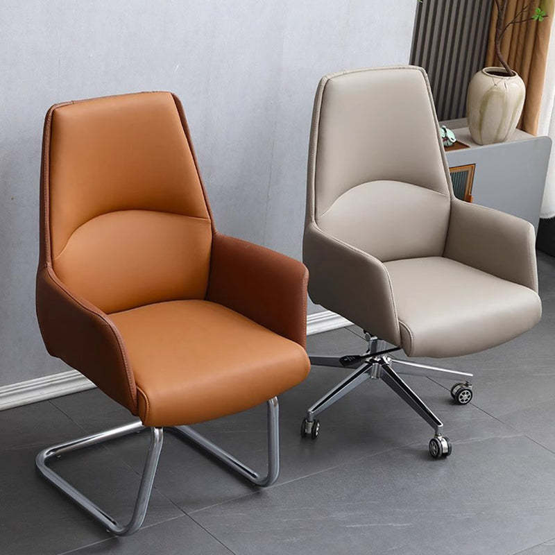 Minimalist Leather Adjustable Swivel Desk Chair