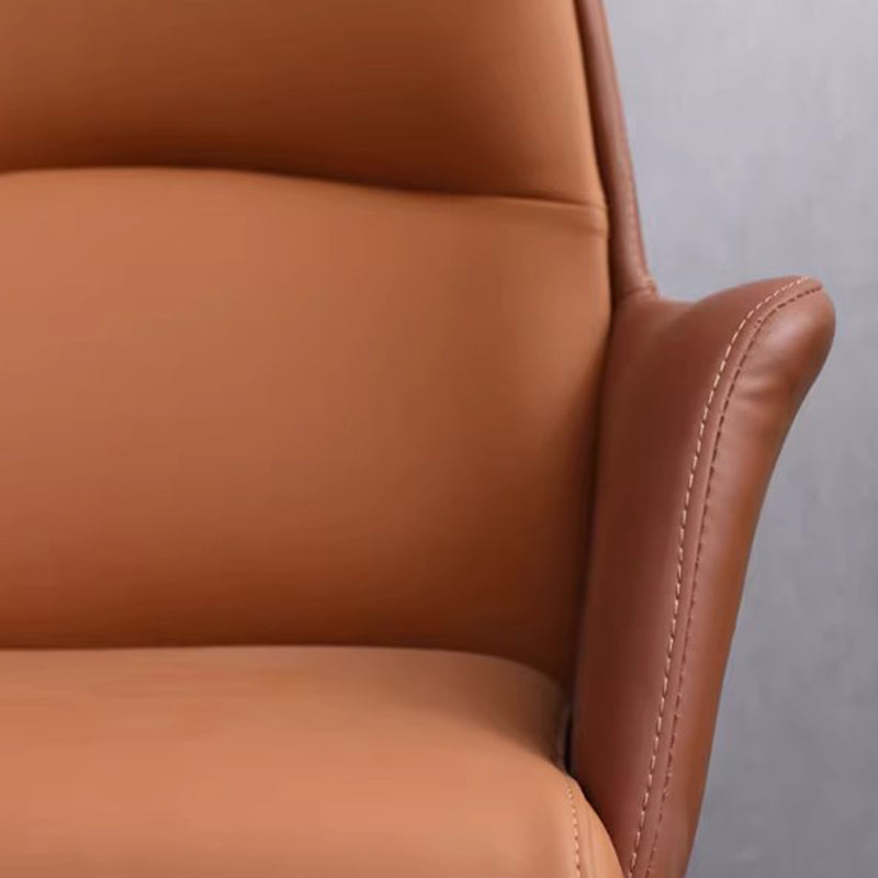 Minimalist Leather Adjustable Swivel Desk Chair — B - Beige