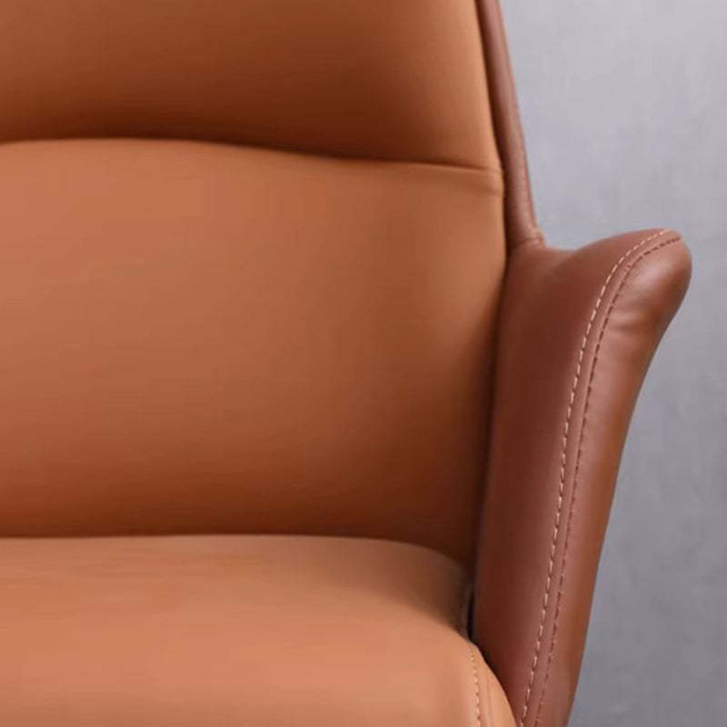 Minimalist Leather Adjustable Swivel Desk Chair — B - Beige