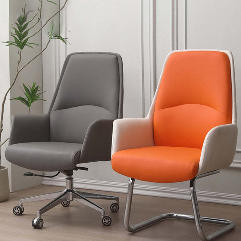 Minimalist Leather Adjustable Swivel Desk Chair