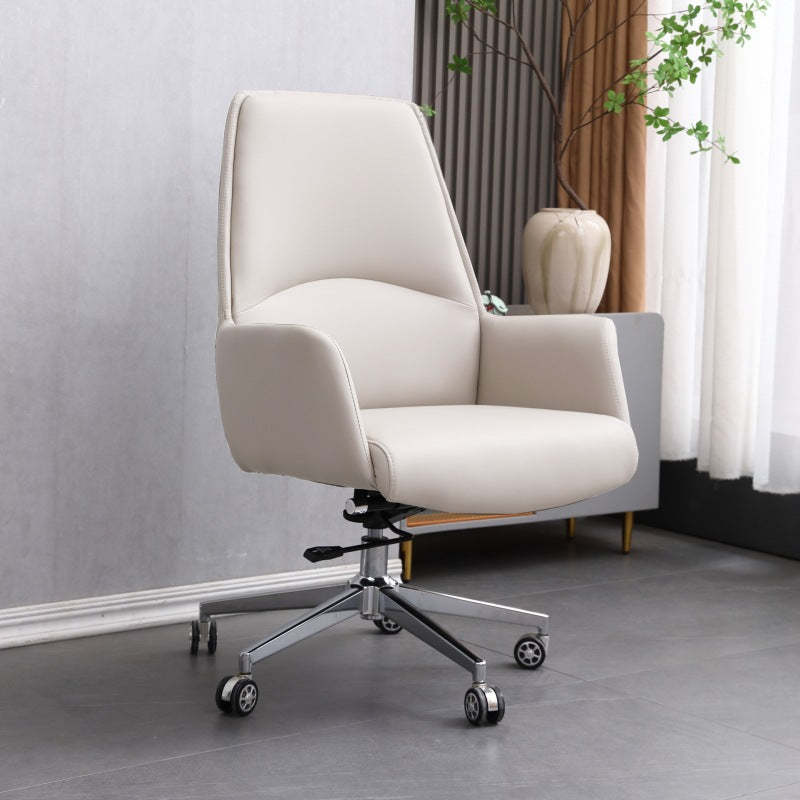 Minimalist Leather Adjustable Swivel Desk Chair