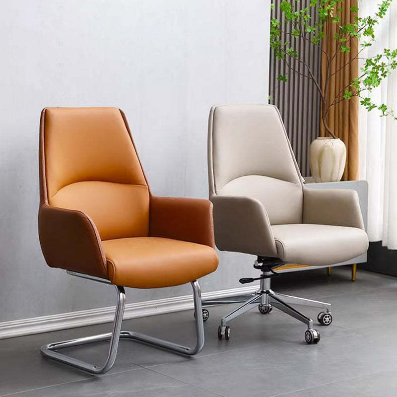 Minimalist Leather Adjustable Swivel Desk Chair