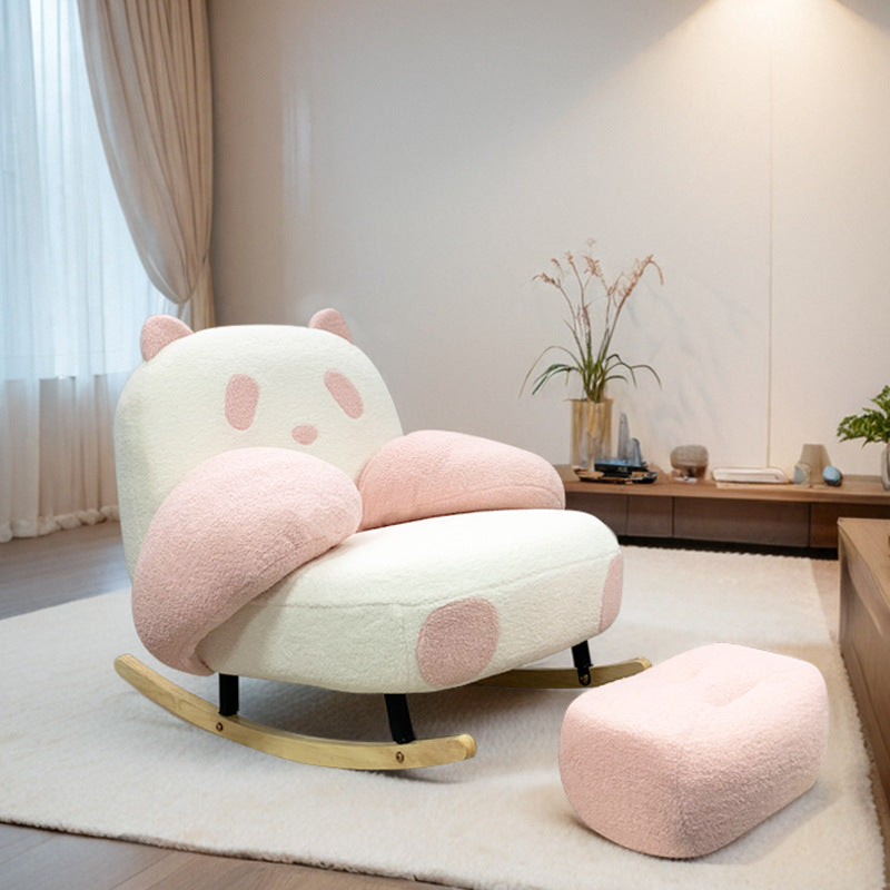 Contemporary Panda Lambswool Steel Recliner