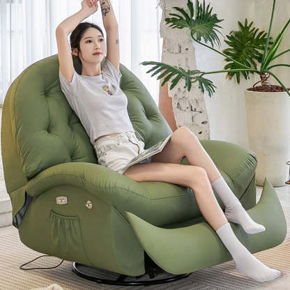Scandinavian Tufted Leather Steel Accent Chair