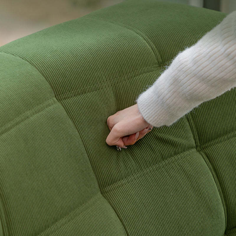 Nordic Corduroy Solid Wood Accent Chair — Beige