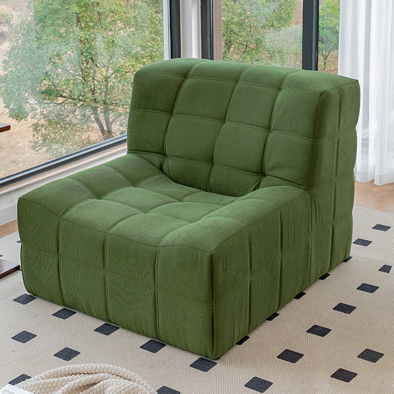 Nordic Corduroy Solid Wood Accent Chair — Green