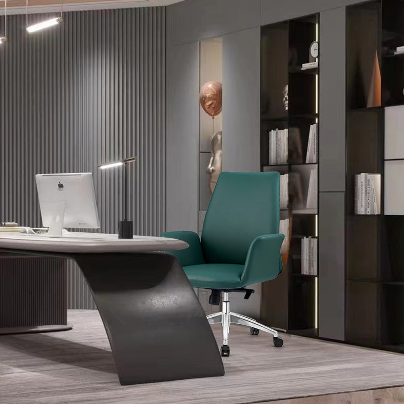 Modern Luxury Leather Swivel Desk Chair