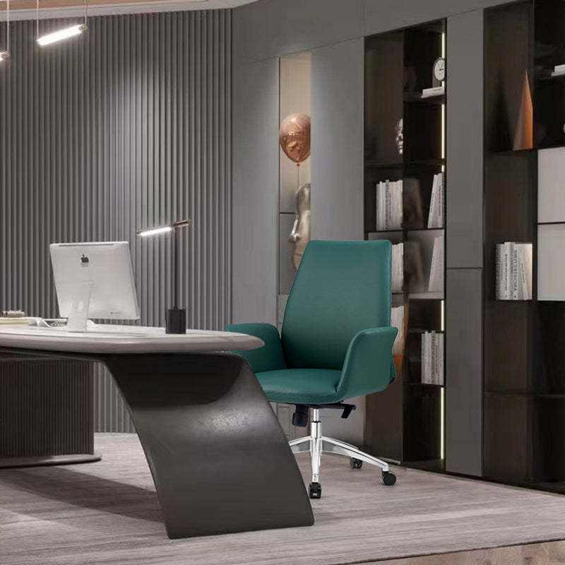 Modern Luxury Leather Swivel Desk Chair