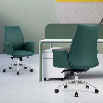 Modern Luxury Leather Swivel Desk Chair