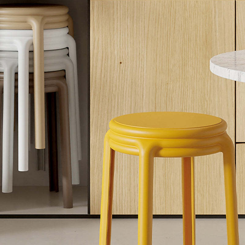 Nordic Geometric Plastic Stackable Chair — Goose Yellow
