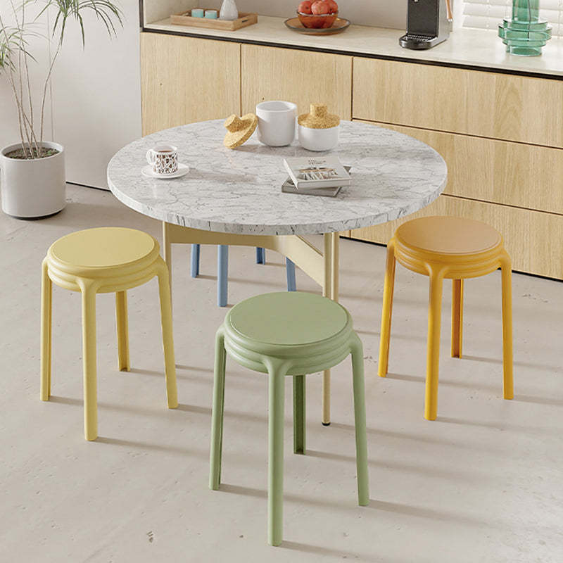 Nordic Geometric Plastic Stackable Chair — Beige