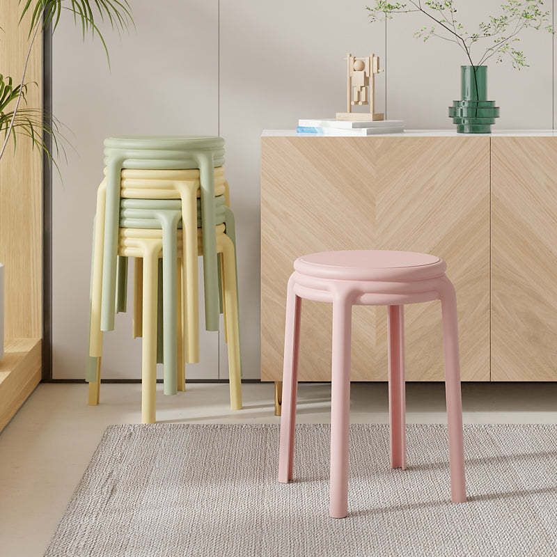 Nordic Geometric Plastic Stackable Chair — White
