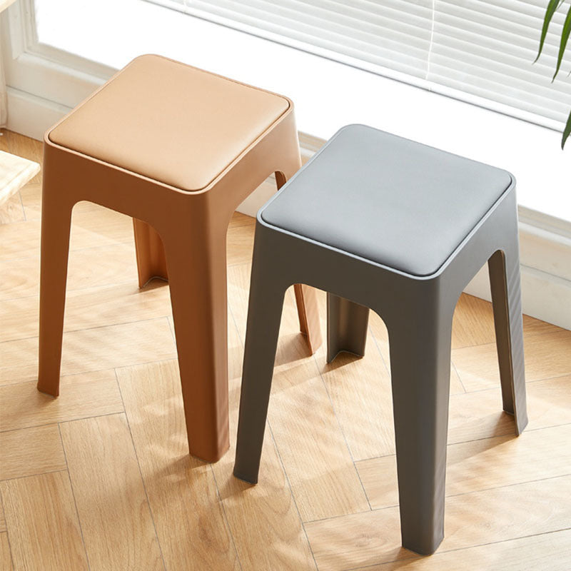 Nordic Leather Plastic Stackable Chair — Brown